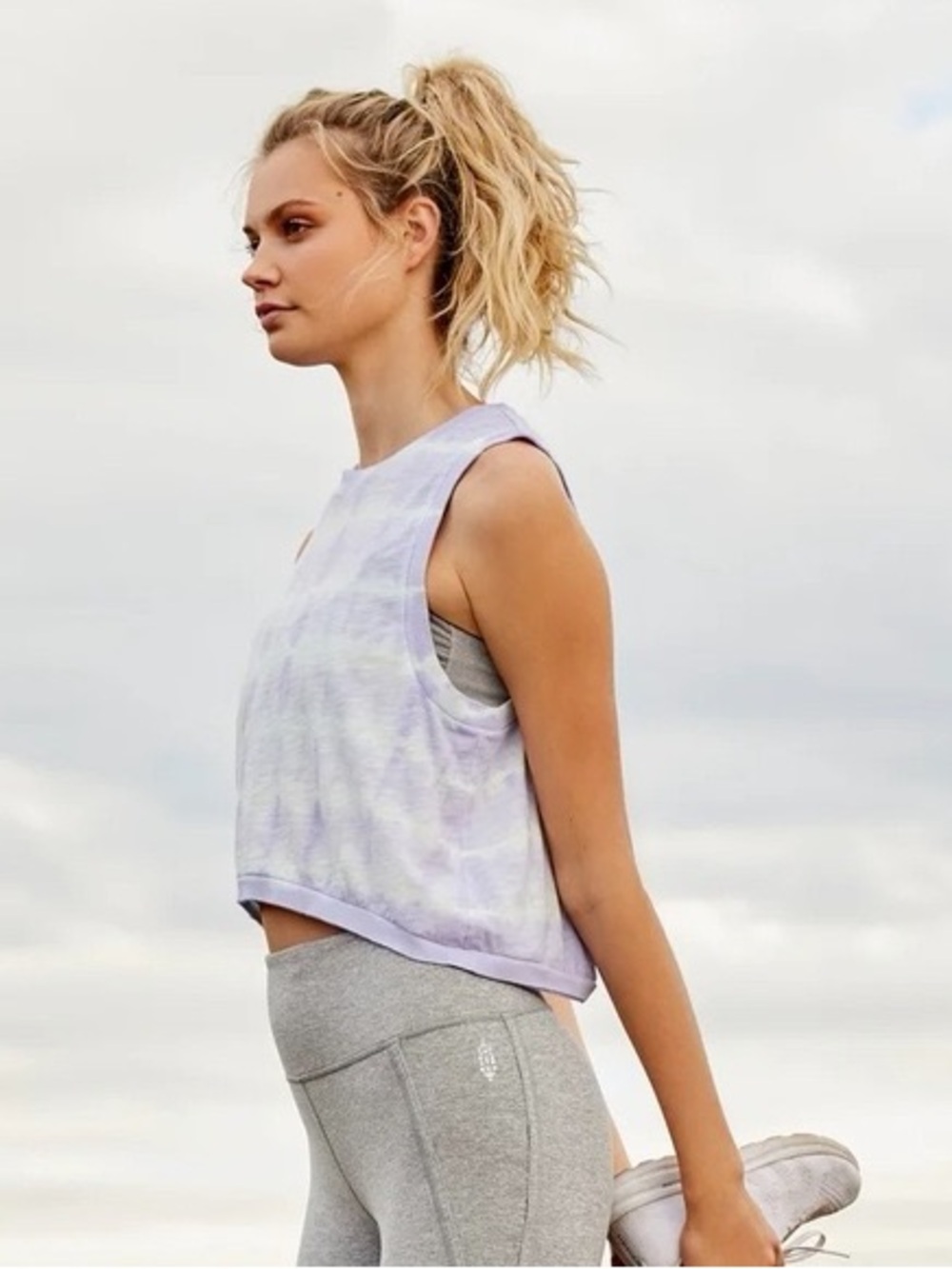 Free People Movement Love Tank Lavender Tie-Dye